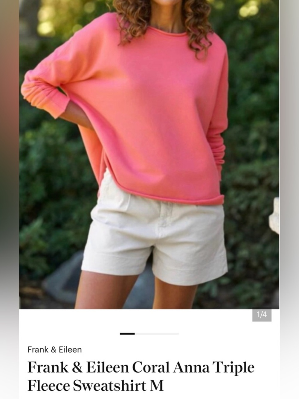 NWT Frank and Eileen Anna Triple Terry Medium Passion Fruit (Coral) never worn - Picture 9 of 9